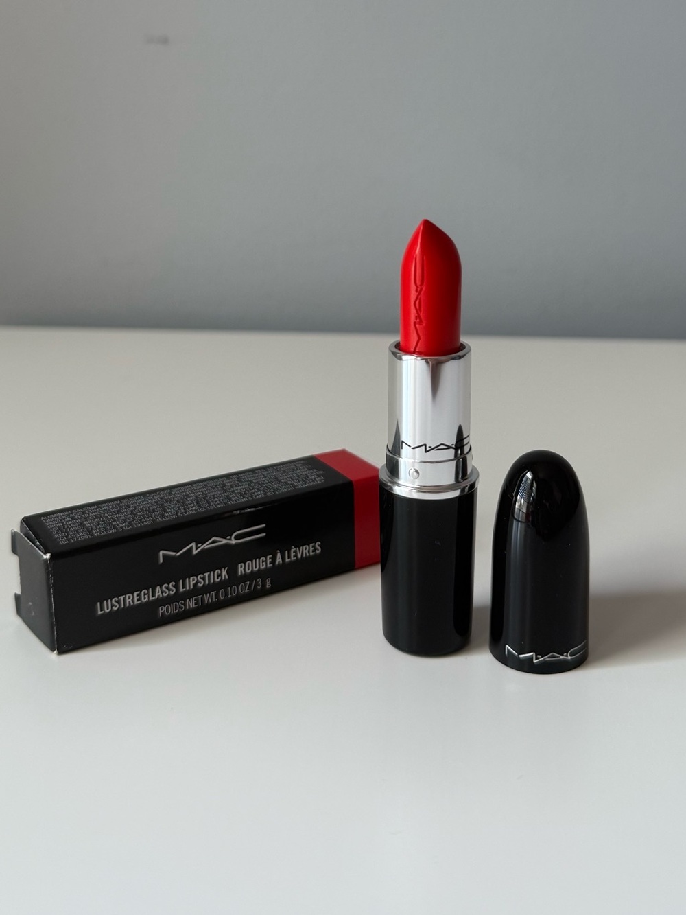 MAC Cosmetics Lustreglass Sheer-shine Lipstick 552 TNTeaser (bright orange)